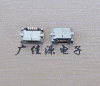 三乡镇Micro USB平口全贴板 鱼叉脚5.0长带定位柱加焊盘